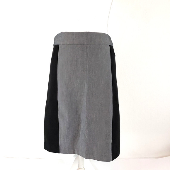 Rampage Womens Juniors SIZE 9 Gray Black Colorblock Pencil Fitted Skirt Work - Picture 2 of 7